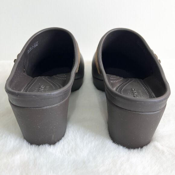 Crocs Sarah Clogs Mules Dual Comfort Espresso Brown Women’s 7 - Picture 4 of 11